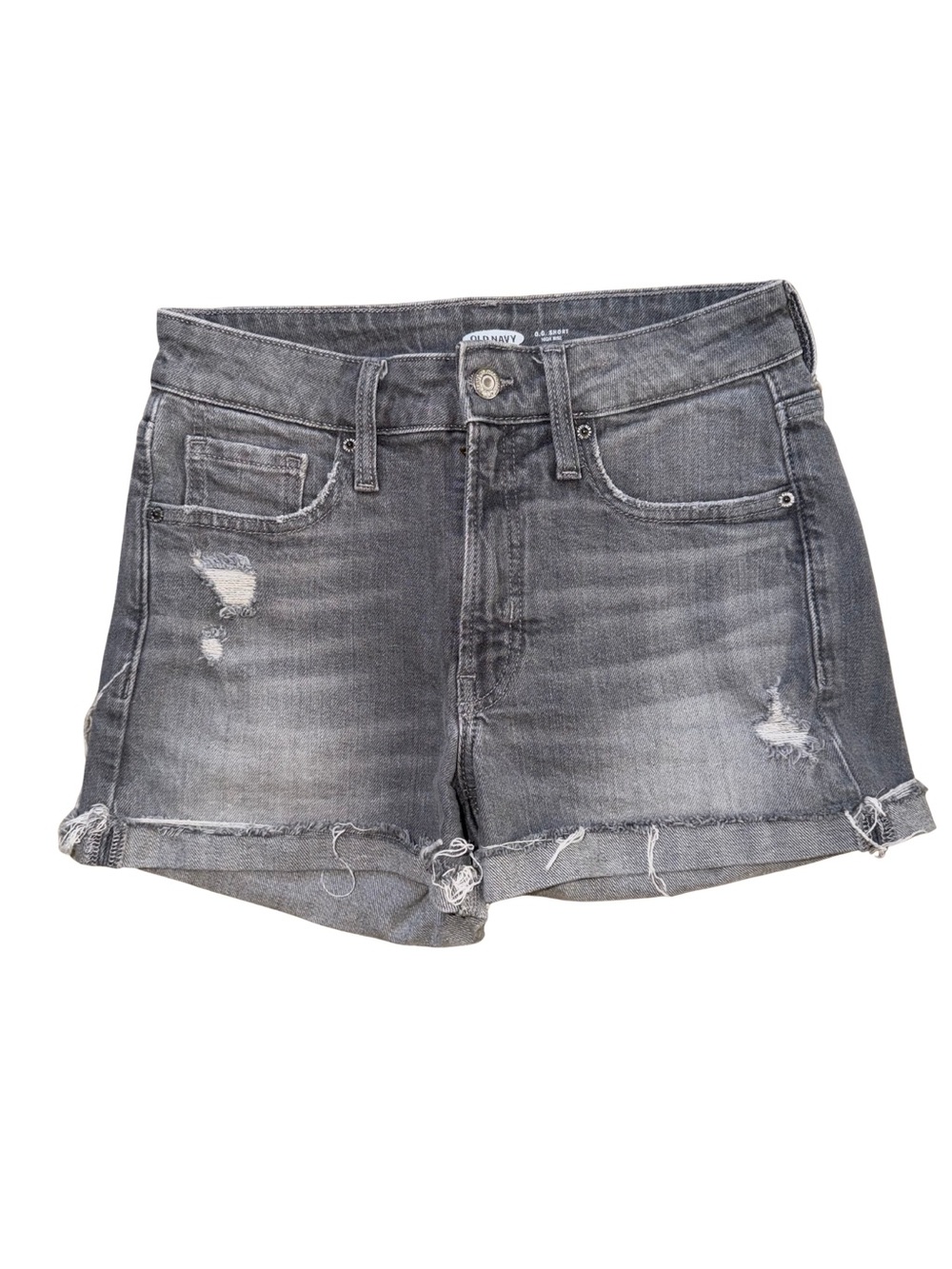 Old Navy Gray Distressed Denim Shorts